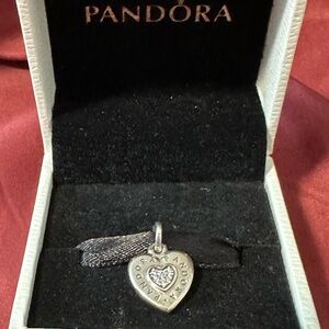 22- Pandora heart with Swarovski crystals in 925 silver